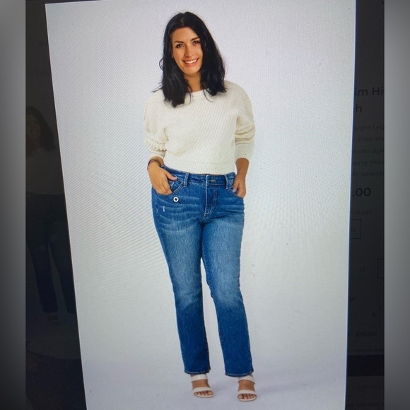 Slink Jeans curvy Nylah denim high rise straight jeans size 14 - Picture 1 of 12